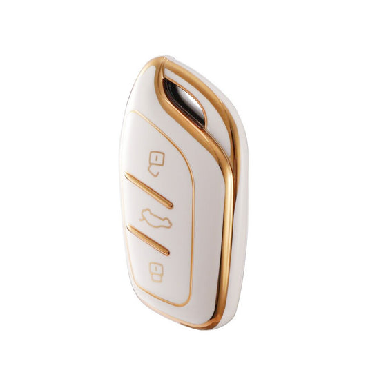 Beige TPU Remote Key Fob Case Cover Suitable For MG ZS EV 2022 / MG3 / MG5 / MG6 / MG7