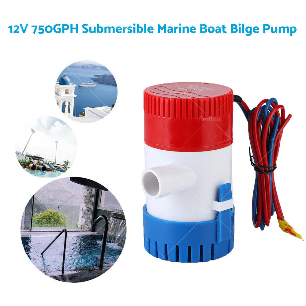 12V 750GPH Electric Water Pump Marine Yacht Boat Submersible Bilge Pump