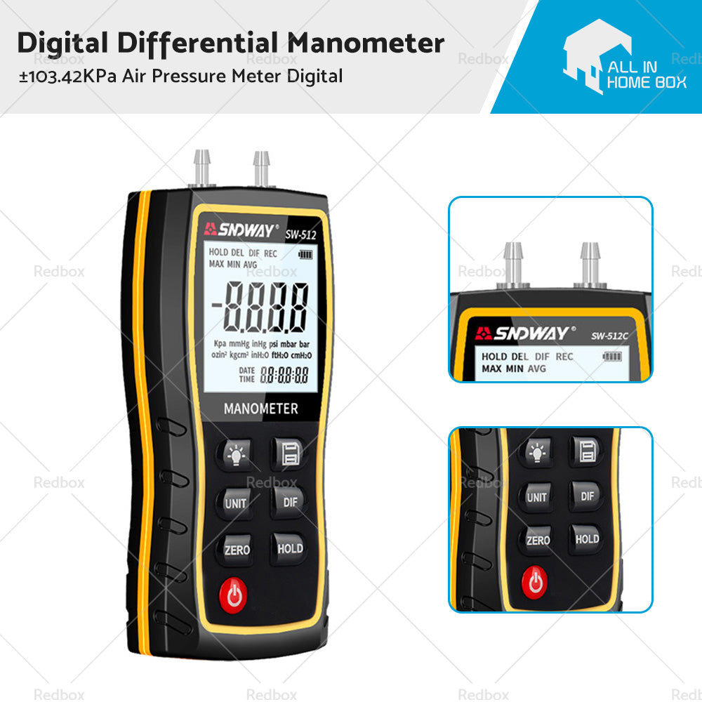 Digital Differential Manometer ¡À103. 42KPa Air Pressure Meter Digital