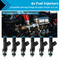 0280158119 6x Fuel Injectors Suitable for Jeep Dodge Wrangler Chrysler 3.3L 3.8L