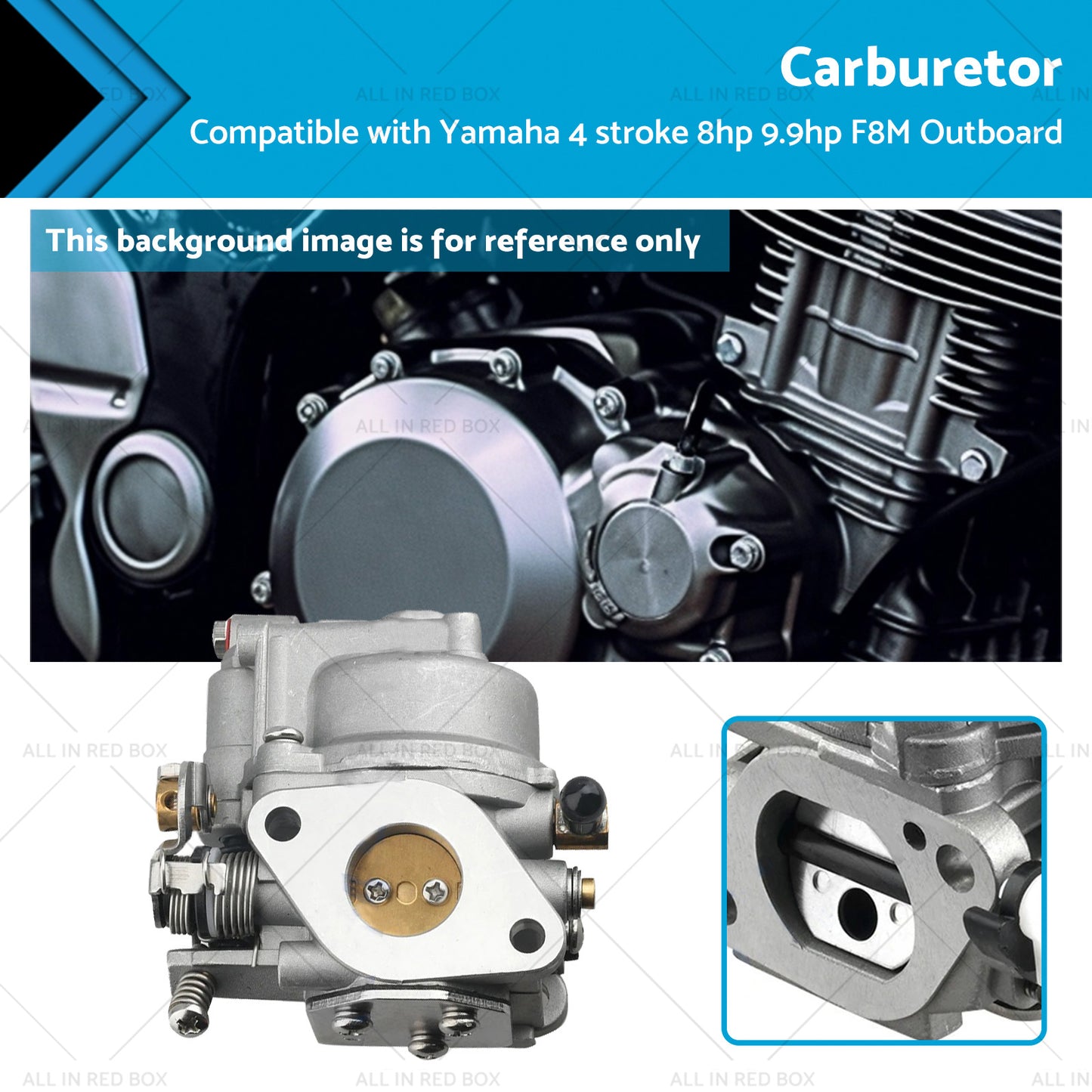 Carburetor Carb Suitable for Yamaha 4 stroke 8hp 9. 9hp Outboard 68T-14301-11-00