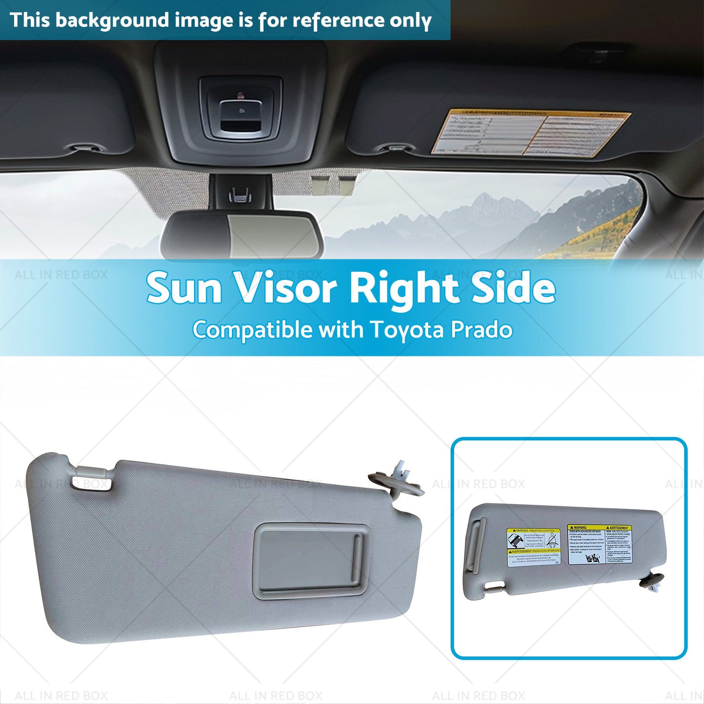 7431035A90B1 Sun Visor Right Side Suitable for Toyota Prado 10-23 74310-35A90-B1