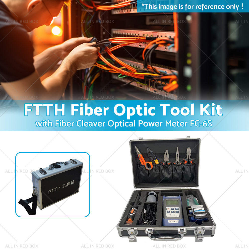 FTTH Fiber Optic Tool Kit with Fiber Cleaver Optical Power Meter FC-6S