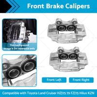 2x Front Brake Caliper Suitable For Toyota Land Cruiser HZJ75 79 FZJ75 Hilux KZN