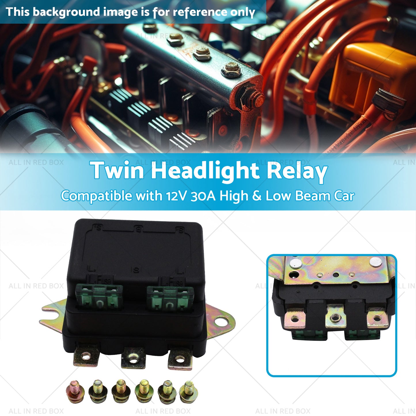 Universal Twin Headlight Relay 12V 30A High  and  Low Beam Car Accessory NLR-132