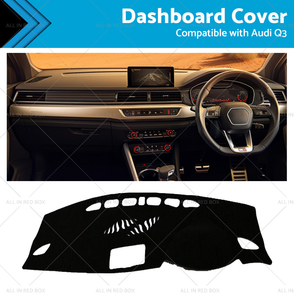 Non-Slip Dash Mat Suitable For Audi Q3 8U Series 2012-2018 Dashboard Cover Black