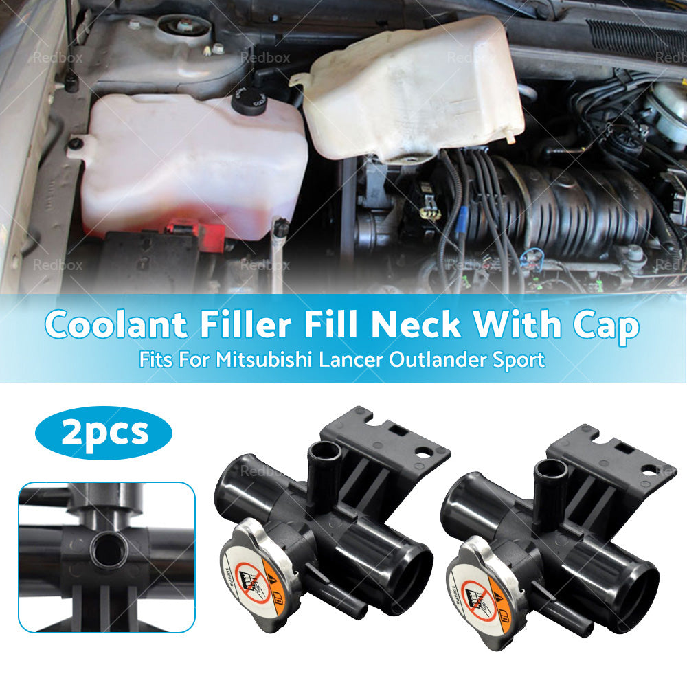 2PCS Radiator Coolant Filler Fill Neck With Cap For Lancer Outlander Sport