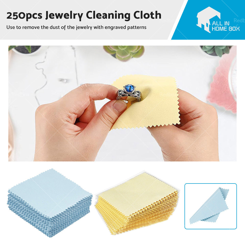 250PCS Jewelry Cleaning Cloth Wrapped For Silver Gold Brass Coin Ring