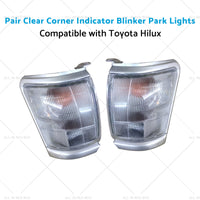 Pair Clear Corner Indicator Blinker Park Lights Suitable for 97-01 Toyota Hilux