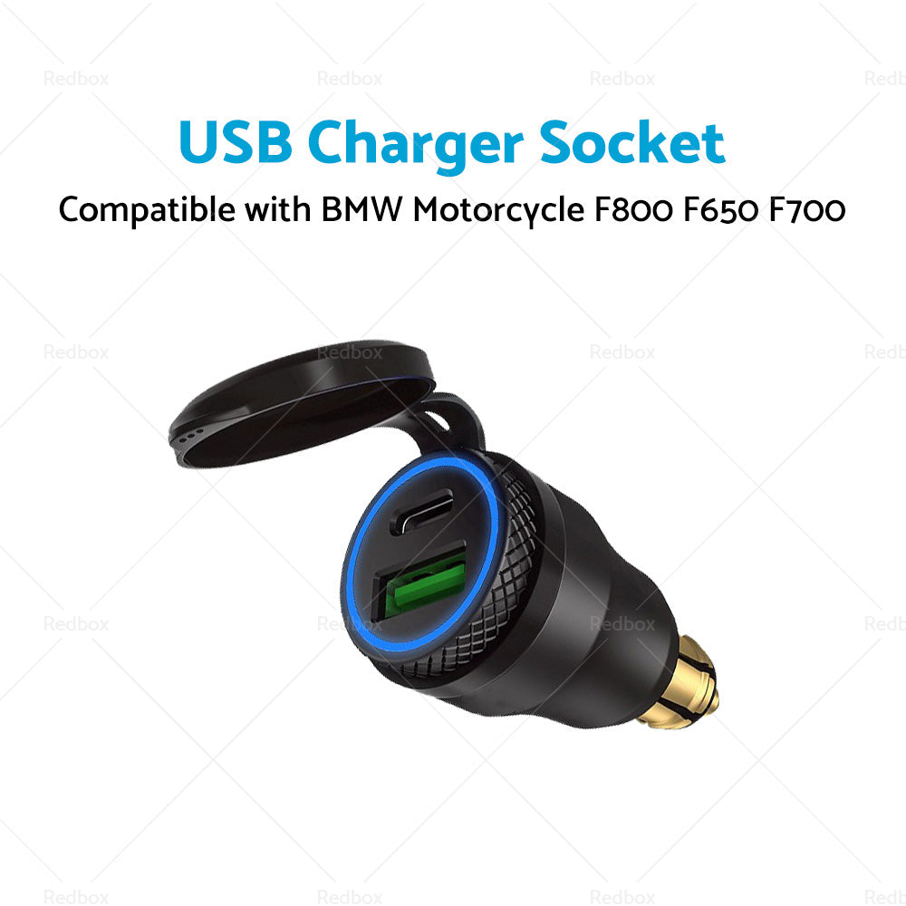 Dual USB Charger Hella DIN Type C Plug Socket Suitable For BMW Ducati Motorcycle