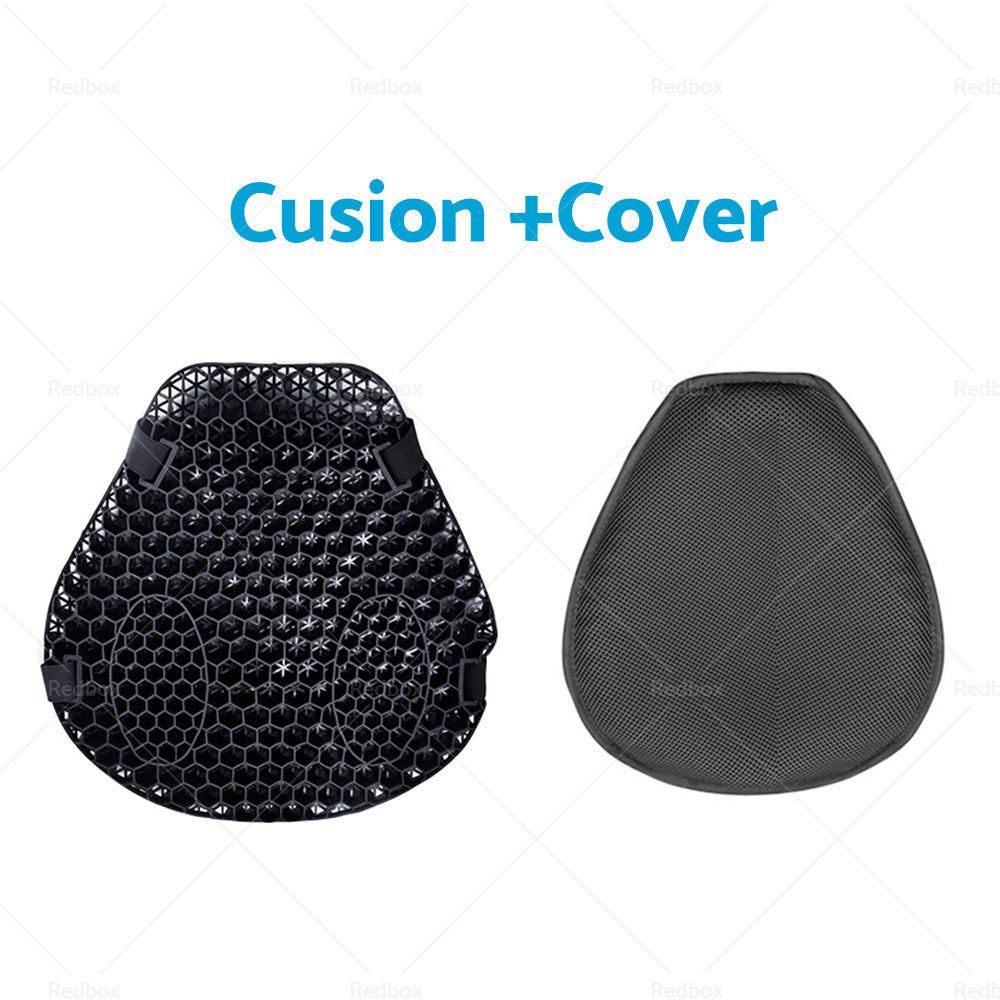 1x Motorcycle Comfort Gel Seat Cushion Pillow Pad Cover Pressure Relief w or sleeve