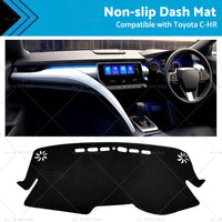 Non Slip Dash Mat Dashboard Cover Suitable For Toyota CHR C-HR 2016-2019 Black