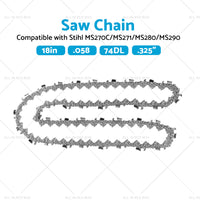 Tungsten Chainsaw Chain Semi Chisel 18 inch. 325 inch. 058 74DL Suitable for Stihl MS271