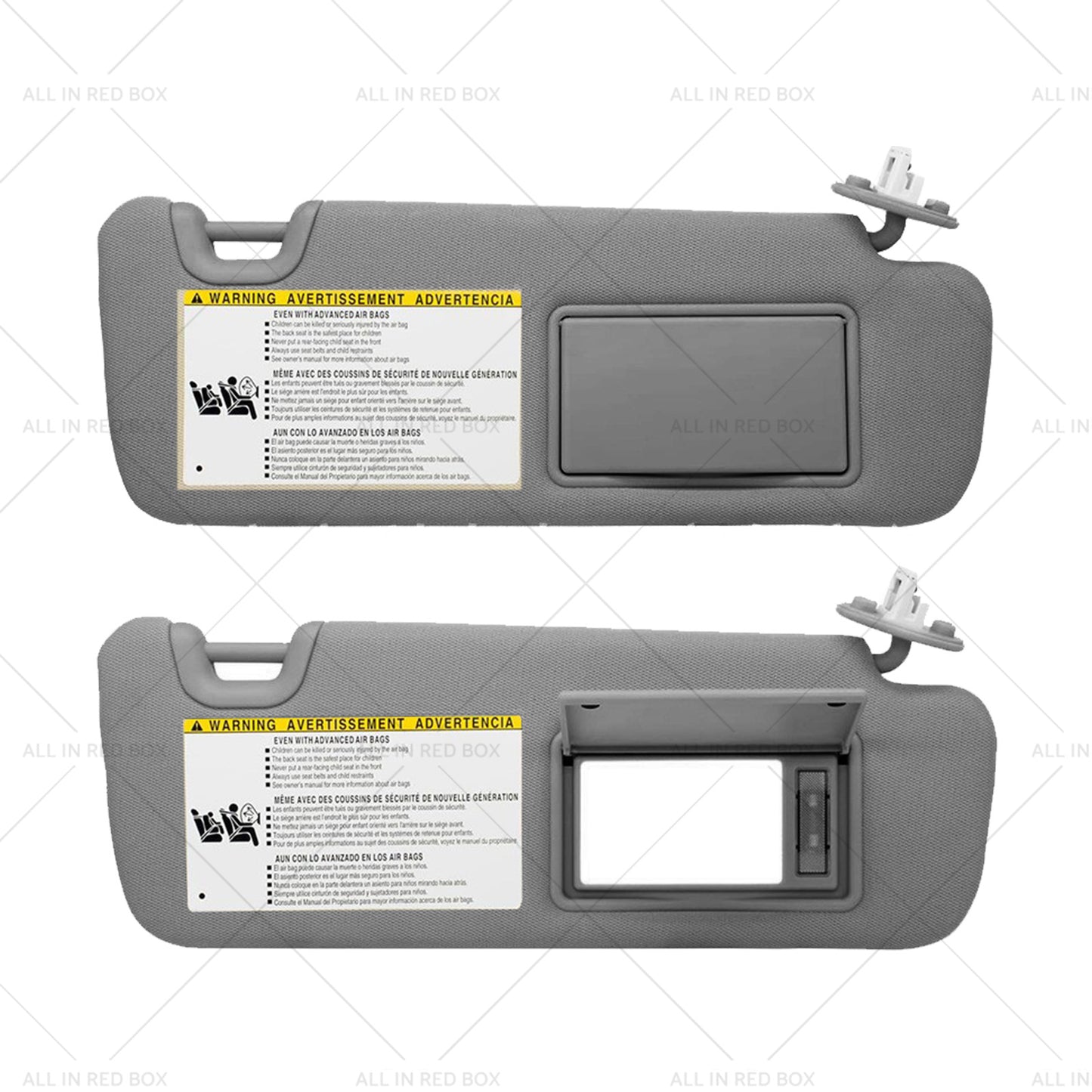 Right Driver Side Sun Visor W  Vanity Light SuitableFor Toyota Kluger 14-19 Gray