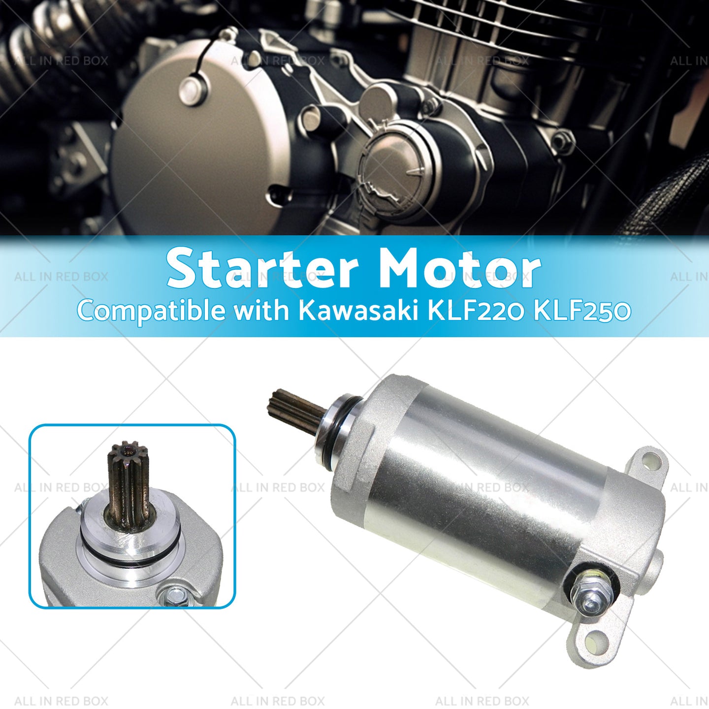 {{ Starter Suitable Kawasaki KLF220 KLF250 Bayou 220 250 88-11 21163-1130 KA-104 }} - Buy Car Parts Online at {{ Kaka Auto Parts }}.