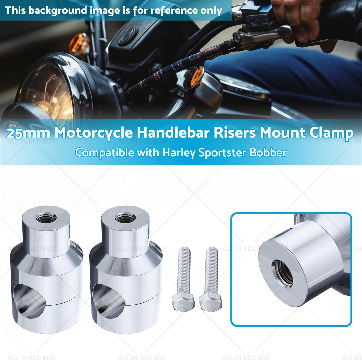 1inch Motorcycle Handlebar Risers Mount Clamp 25mm Suitable for Harley Sportster