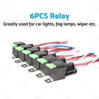 6PCS 12V Relay 4 PIN Automotive 30AMP 30A Normally Open Contact Fused  30A Fuse