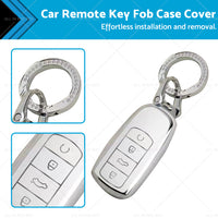 Suitable For Chery Omoda 5 Car Remote Key Fob Case Cover TPU White and Sliver