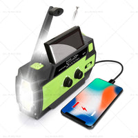 4000mAh Emergency Solar Hand Crank Weather Radio Power Bank Charger Flashlight