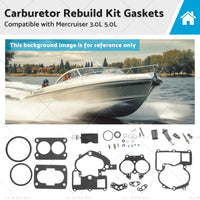 302-804844002 Carburetor Rebuild Kit Gaskets Suitable for Mercruiser 3. 0L 5. 0L