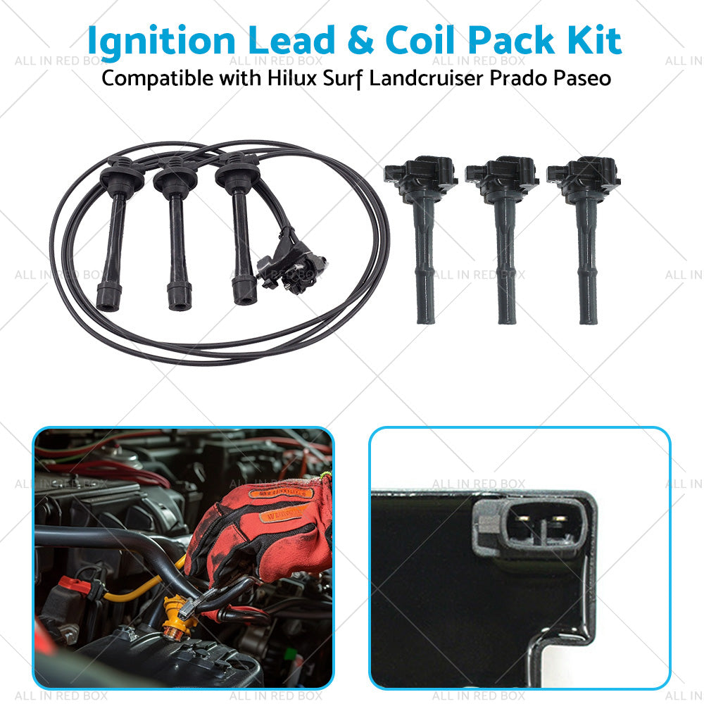 Ignition Lead Coil Pack Kit Suitable for Landcruiser Prado 5VZ-FE 90919-02212