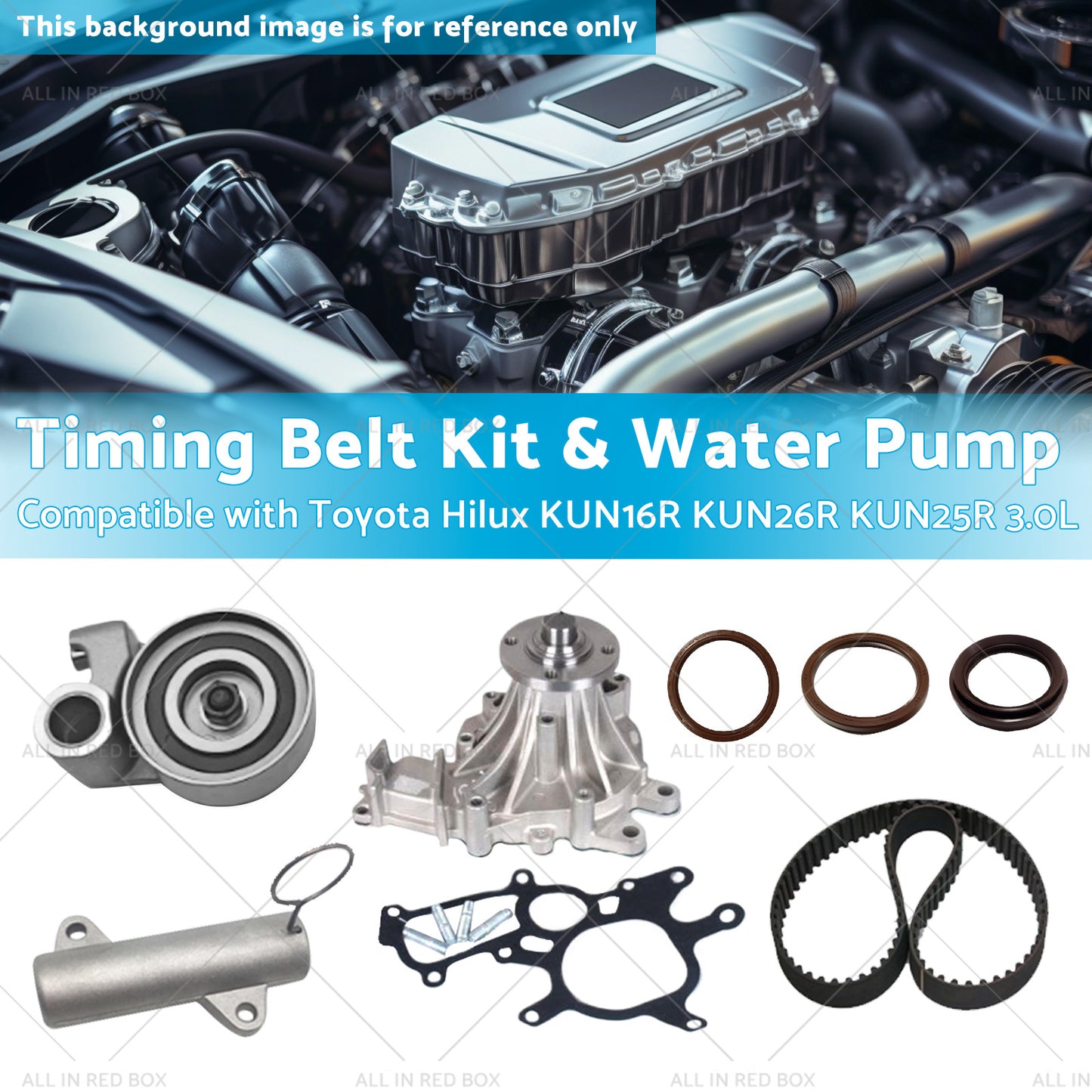 Timing Belt Kit&Water Pump Suitable for Toyota Hilux KUN16R KUN26R 3.0L 05-17