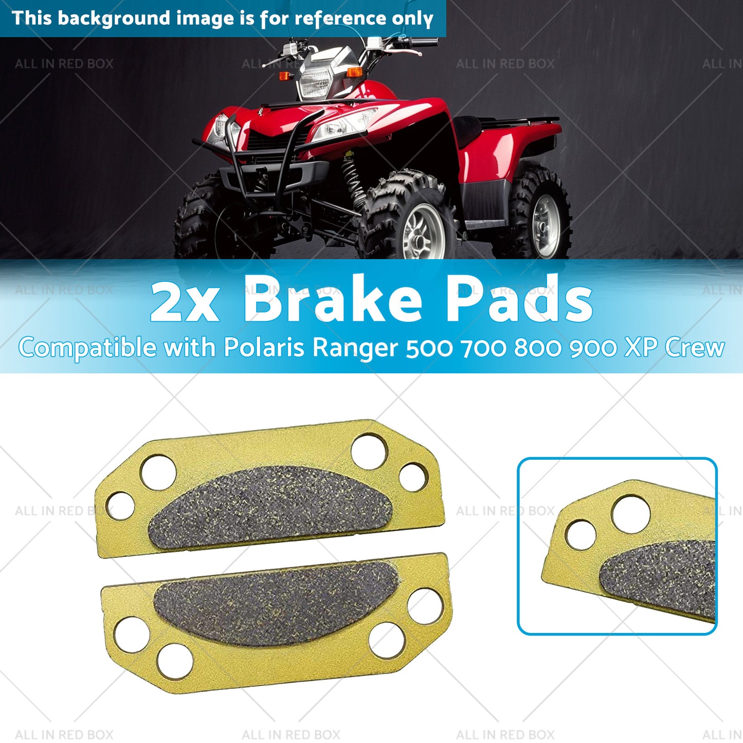 2x Brake Pads Suitable for 2203147 05-15 Polaris Ranger 500 700 800 900 XP Crew