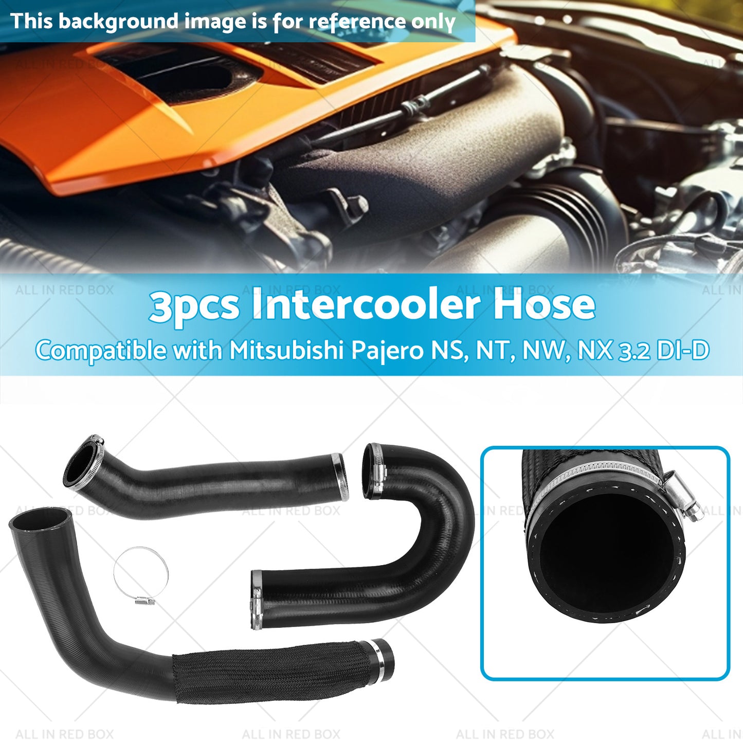 3x Intercooler HoseClamp Suitable for Mitsubishi Pajero NS-NT-NW-NX 3. 2L Diesel