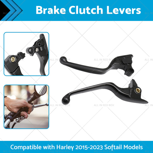 2x Brake Clutch Levers Suitable For Harley 2015-2023 Softail Slim Fat Boy