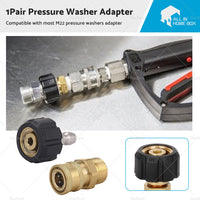 1Pair Pressure Washer Adapter 1 or 4 inch  Quick Connect Coupler Kit M22-14 Adapter