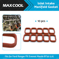 10x Inlet Intake Manifold Gasket Fits for Ford Ranger PX Everest Mazda BT50 3.2L