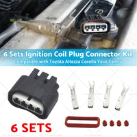 90980-11885 6 SETS Ignition Coil Plug Connector Kit Suitable For Toyota Yari