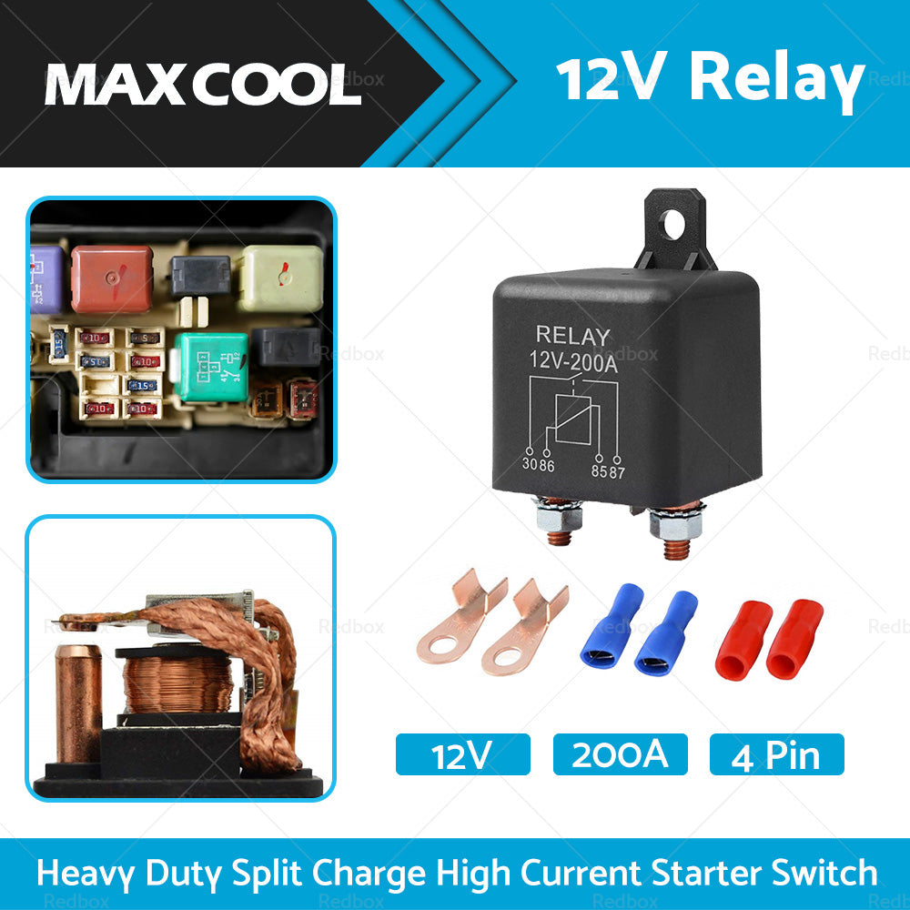 12V DC 200A Car Relay Heavy Duty Split Charge High Current 4Pin Starter Switch