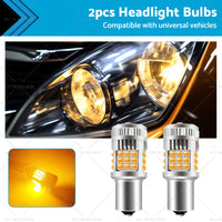 2PCS BA15S 1156 P21W LED Turn Signal Indicator Bulb Globe Amber No Hyper Flash