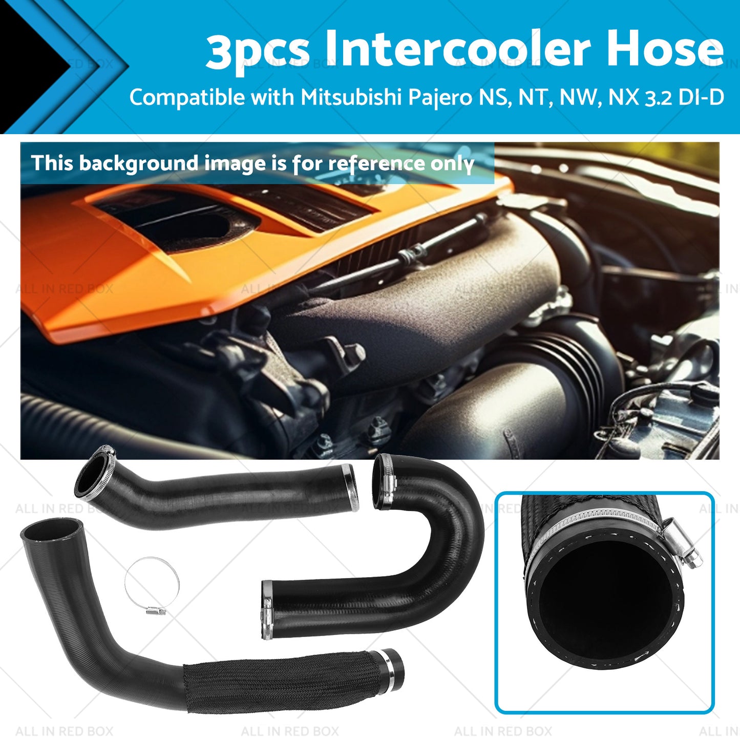 3x Intercooler HoseClamp Suitable for Mitsubishi Pajero NS-NT-NW-NX 3. 2L Diesel