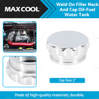 2inch Aluminium Alloy-Weld On Filler Neck And Cap Oil-Fuel Water Tank Sliver