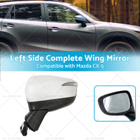 LH Door Wing Mirror Suitable for Mazda CX-5 2015-2016 No BlindSpot 8 Wires White