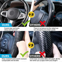 2x Black Carbon Fiber Car Steering Wheel Booster Non-Slip Cover Trim Accessories