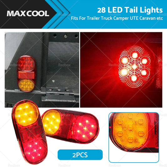 2x Trailer Lights 28 LED Tail Light Truck Camper UTE Caravan 4WD Stop Indicator