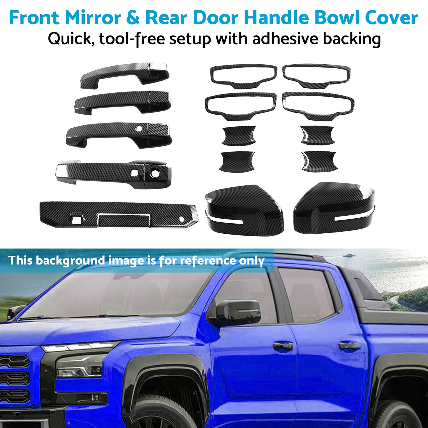 {{ Front Mirror & Rear Door Handle Bowl Cover Suitable For Mitsubishi Triton 23-25 }} - Buy Car Parts Online at {{ Kaka Auto Parts }}.