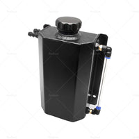 Universal 2L Coolant Radiator Overflow Recovery Water Tank Bottle Aluminum Black