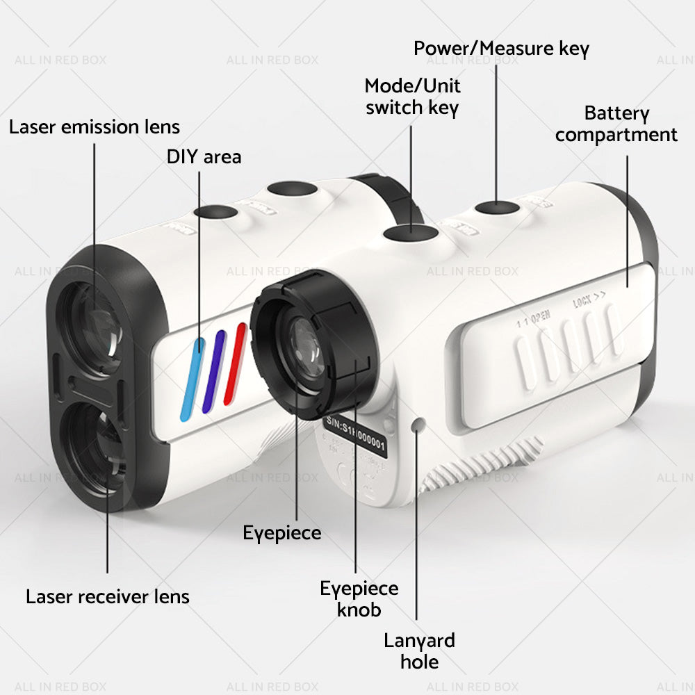 600M Laser Golf Range Finder with Slope Compensation Flagpole Lock