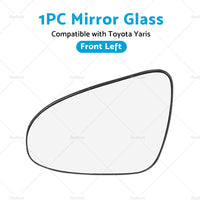 Left Side Mirror Glass with Back Plate Suitable for TOYOTA YARIS 2012 - 2017