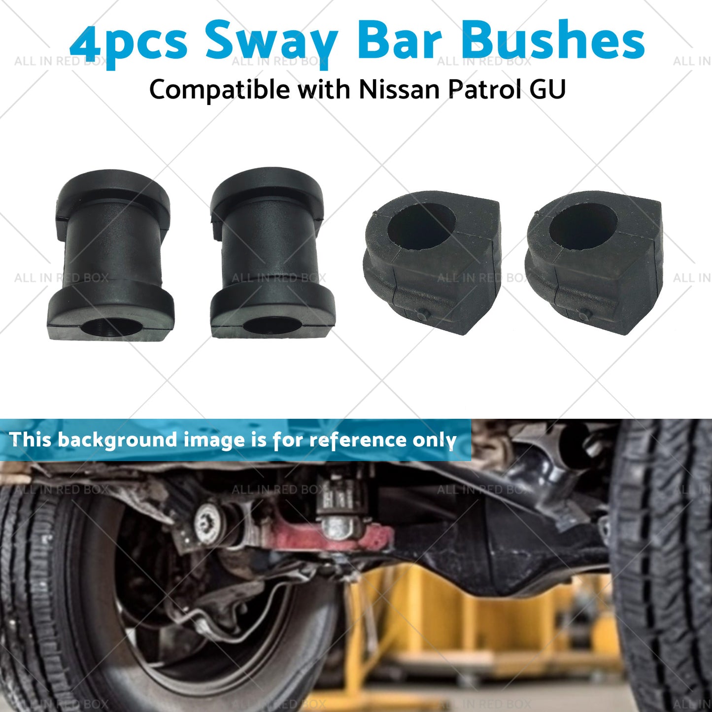 4x FrontRear Sway Bar Bushes Rubber Suitable for Nissan Patrol GU Y61 2001-2013