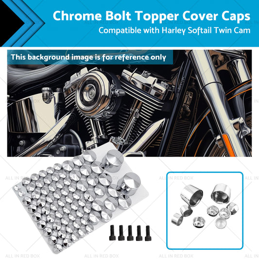 Chrome Bolt Topper Cover Caps Suitable for Harley Twin Cam Softail 07-13