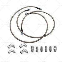 Stainless Steel Braided Transmission Cooler Hose Fitting Kit For 700R4 TH350 400