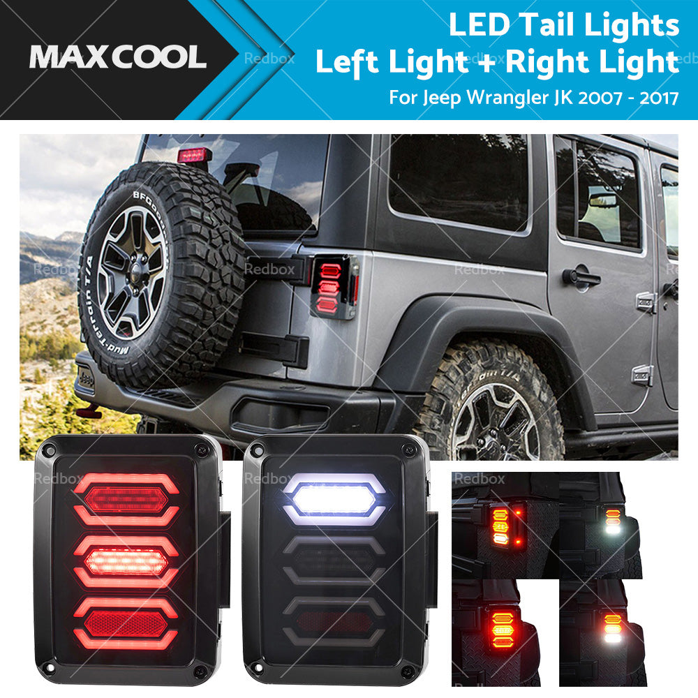 Smoked LED Tail Light Rear Lamp LED Lights Fit for Jeep Wrangler JK 2007-2017