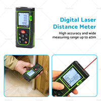 40m Handheld Digital Laser Distance Meter Finder Measure Tape Range Finder Tools