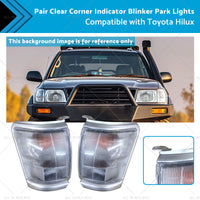 Pair Clear Corner Indicator Blinker Park Lights Suitable for 97-01 Toyota Hilux