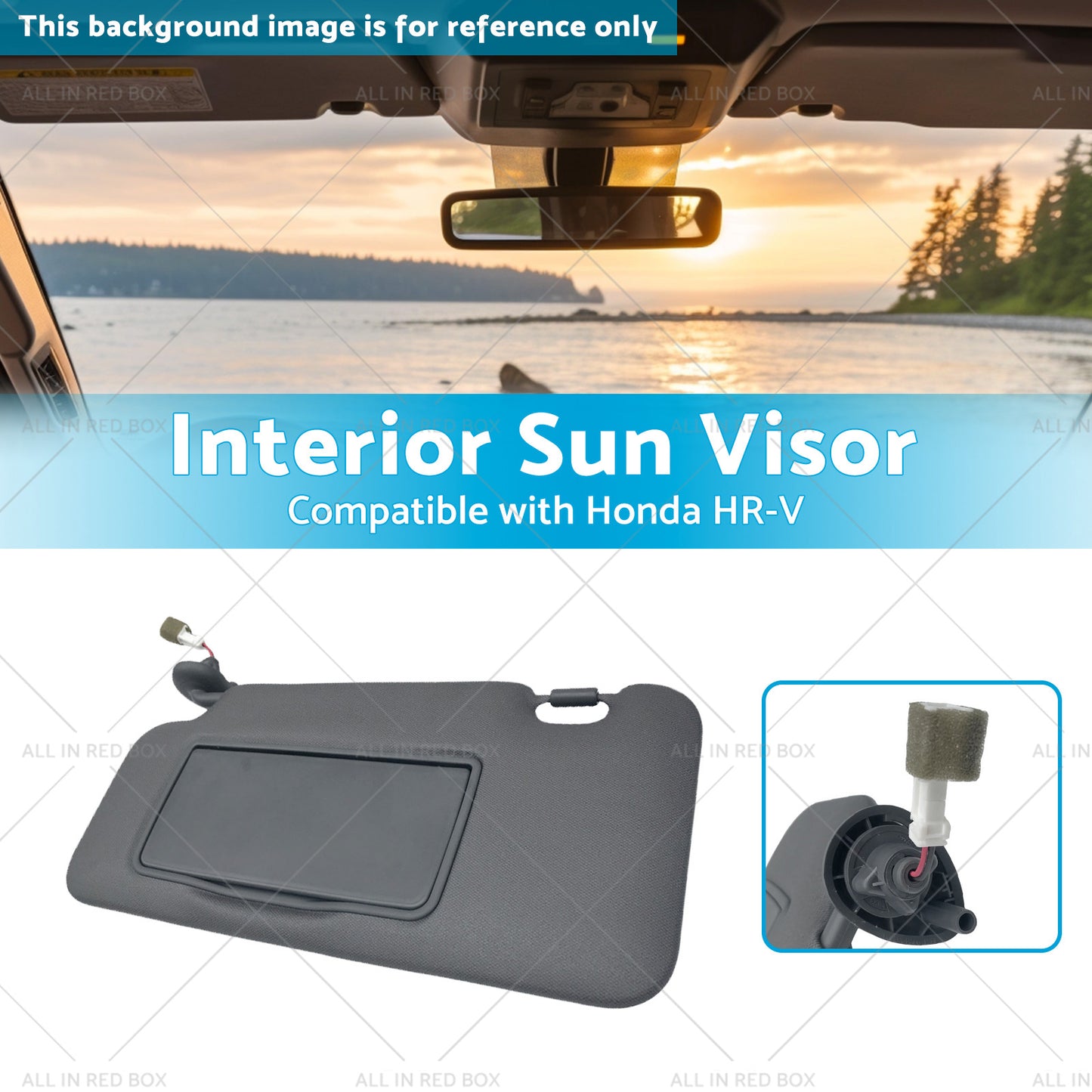 Driver Side Interior Sun Visor Suitable for 2016-2022 83280-T7W-A12ZA Honda HR-V